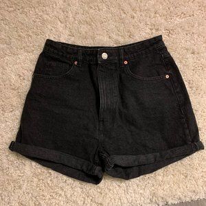 Zara High Waisted Black Jean Shorts